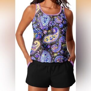 NWT Summer Mae Blouson Women's Tankini Two Piece with Sporty Pockets Size 18W